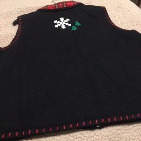 Vintage Christmas Sweater Zip-Up Vest by Planet & Co.   Size Large - Picture 12 of 14